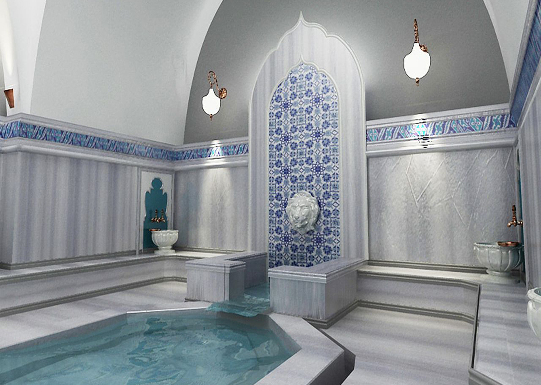 El Dekor Hamam Panosu-Kütahya Çini